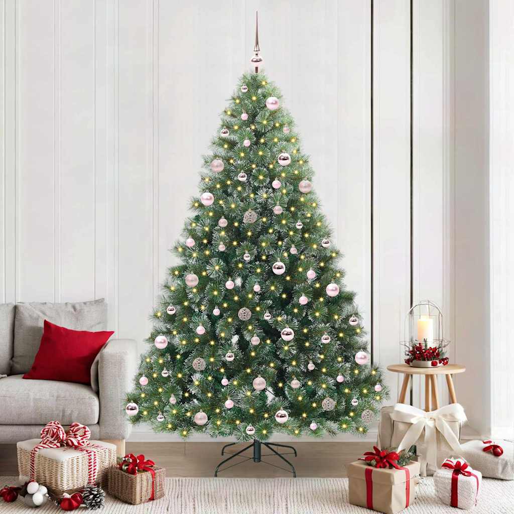 Vidaxl kunstkerstboom met 300 led met standaard groen 210 cm pe en pvc