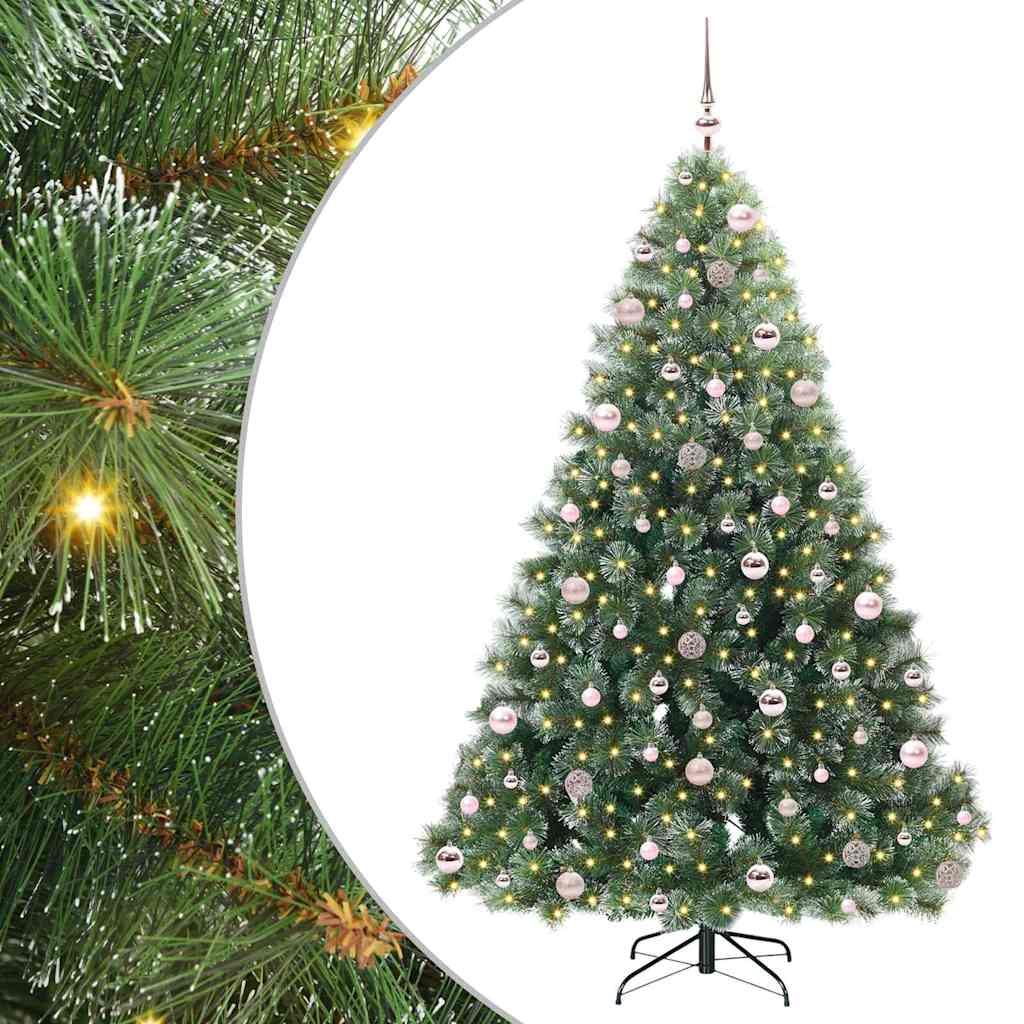 Vidaxl kunstkerstboom met 300 led met standaard groen 210 cm pe en pvc