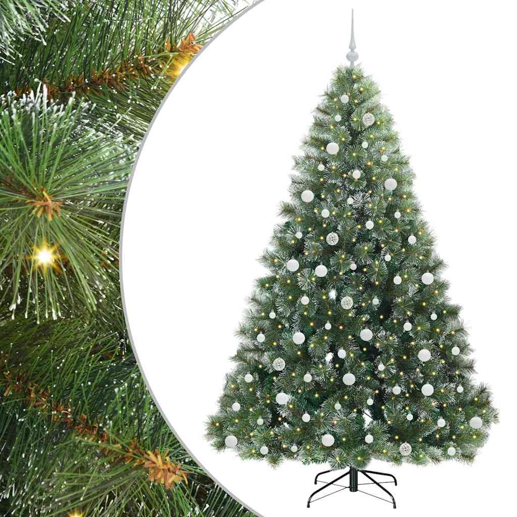 Vidaxl kunstkerstboom met 300 led met standaard groen 210 cm pe en pvc