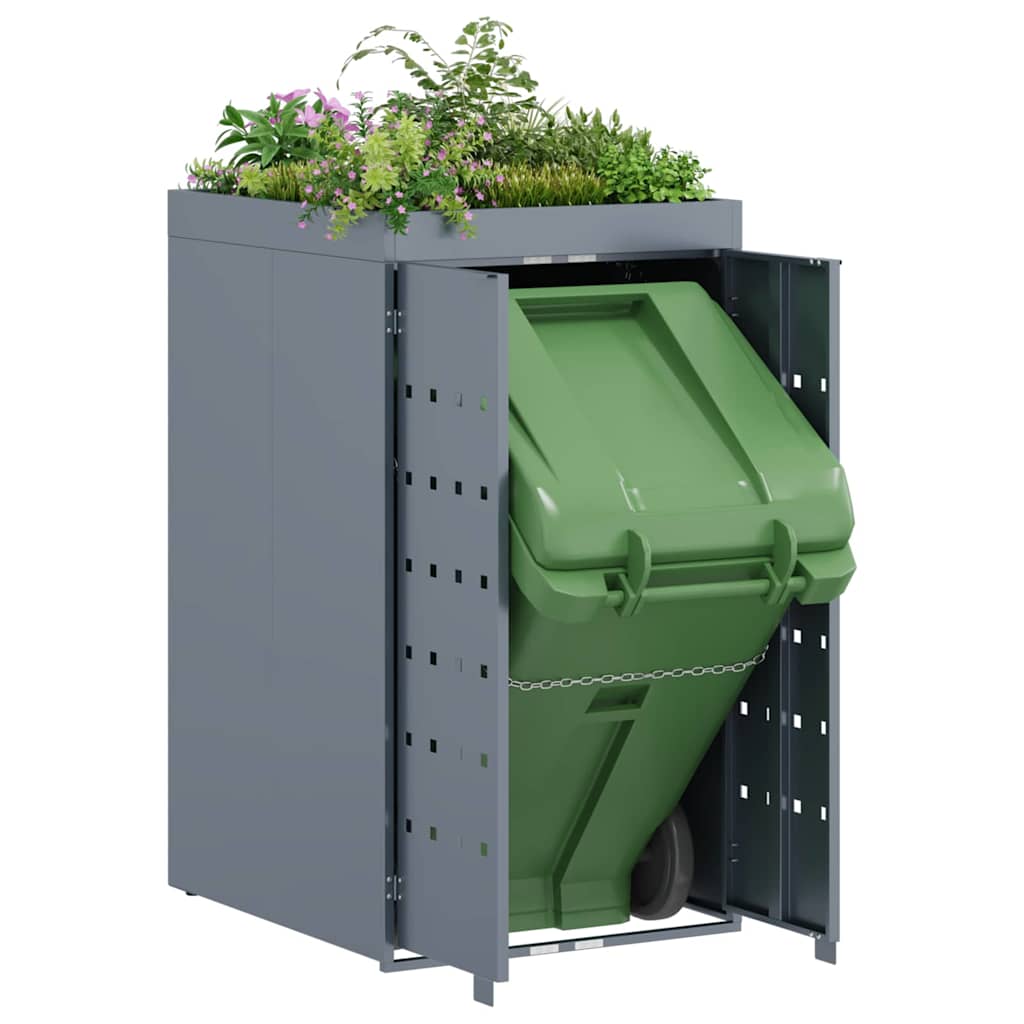 Vidaxl zwenkwagen opslag met plantenbakdak voor enkel 240l bak