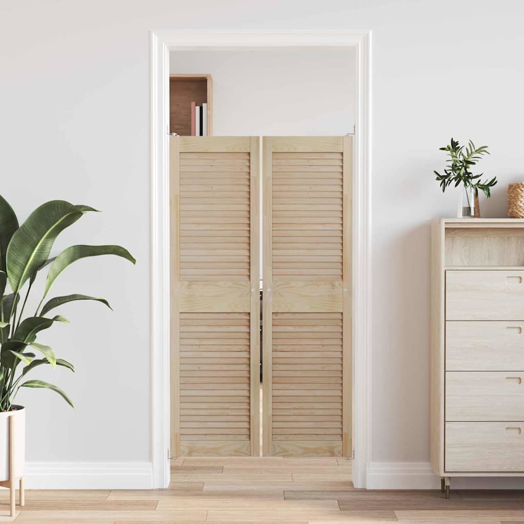Vidaxl kastdeur 2 pcs naturel 39,5 x 2,1 x 140,5 cm massief grenenhout