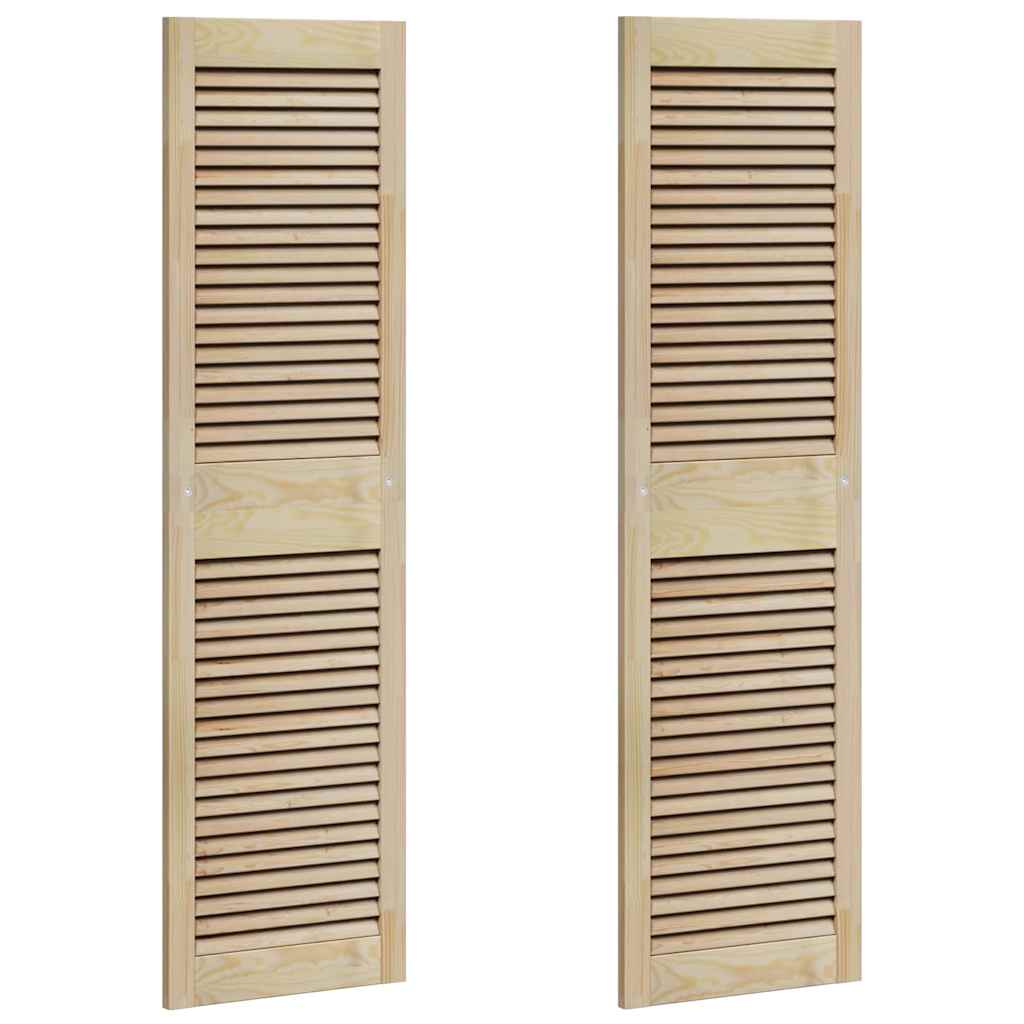 Vidaxl kastdeur 2 pcs naturel 39,5 x 2,1 x 140,5 cm massief grenenhout
