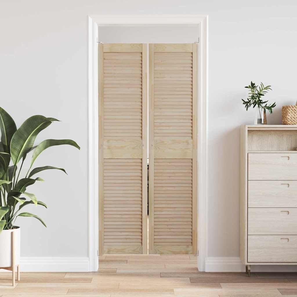 Vidaxl kastdeur 2 pcs naturel 170 x 2,1 x 39,5 cm massief grenenhout