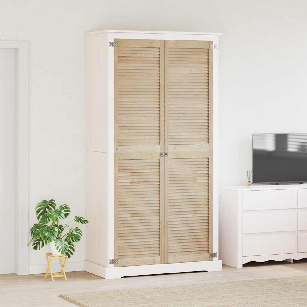 Vidaxl kastdeur 2 pcs naturel 201 x 2,1 x 49,5 cm massief grenenhout