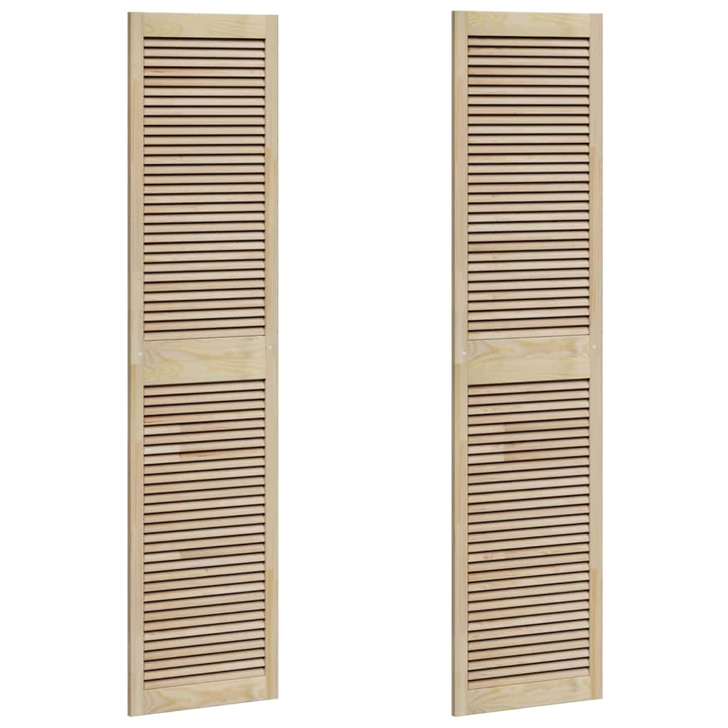 Vidaxl kastdeur 2 pcs naturel 201 x 2,1 x 49,5 cm massief grenenhout
