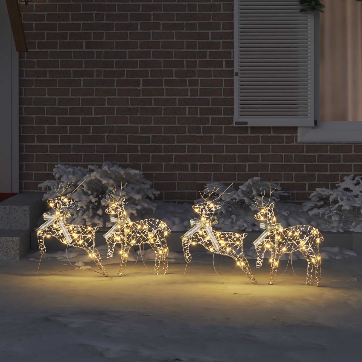 Vidaxl led rendieren met 80 led 4 pcs goud pet