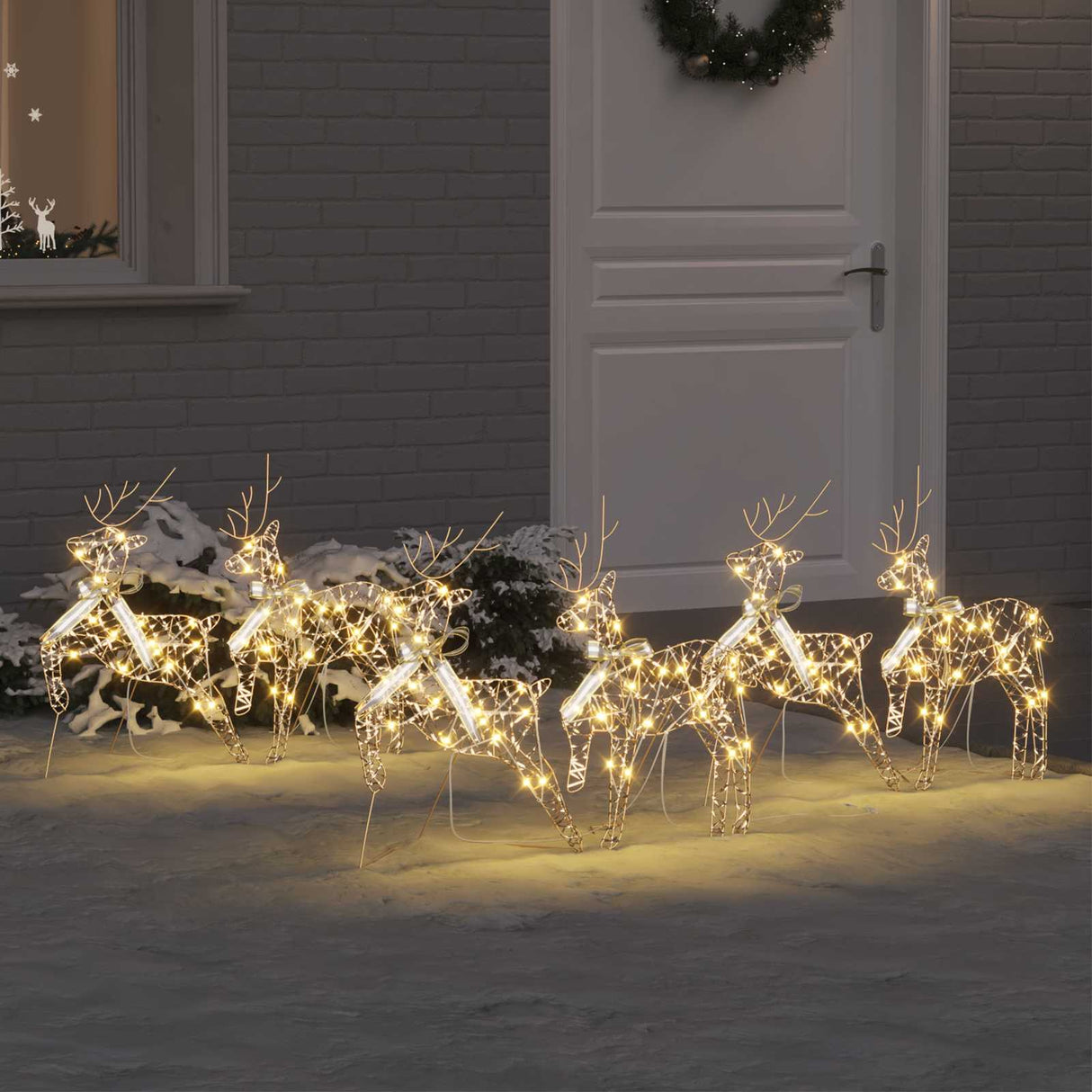 Vidaxl led rendieren met 180 led 6 pcs goud pet