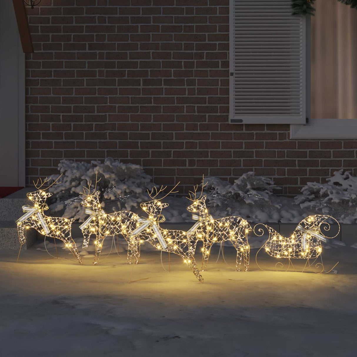 Vidaxl led rendieren met 40 led 5 pcs goud pet