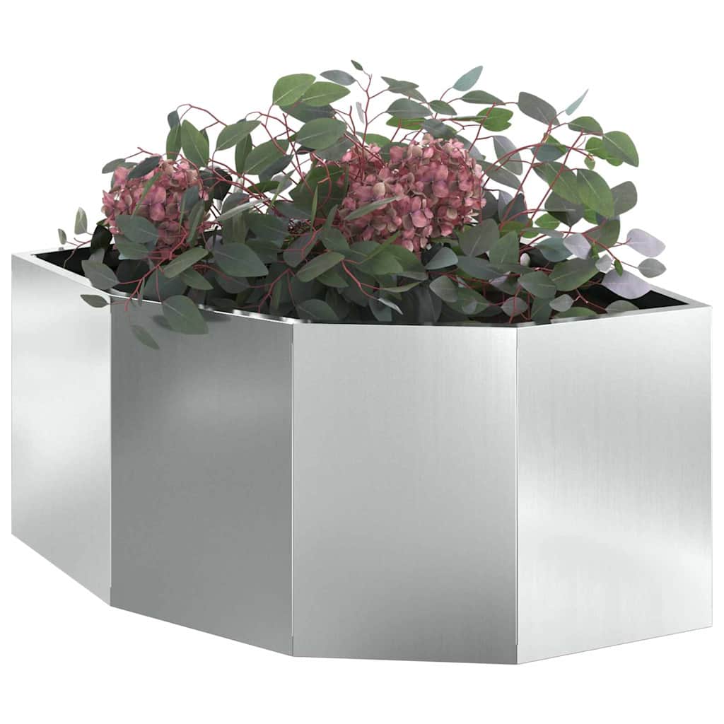 Vidaxl hoek plantbak zilver 60 x 60 x 35 cm gegalvaniseerd staal