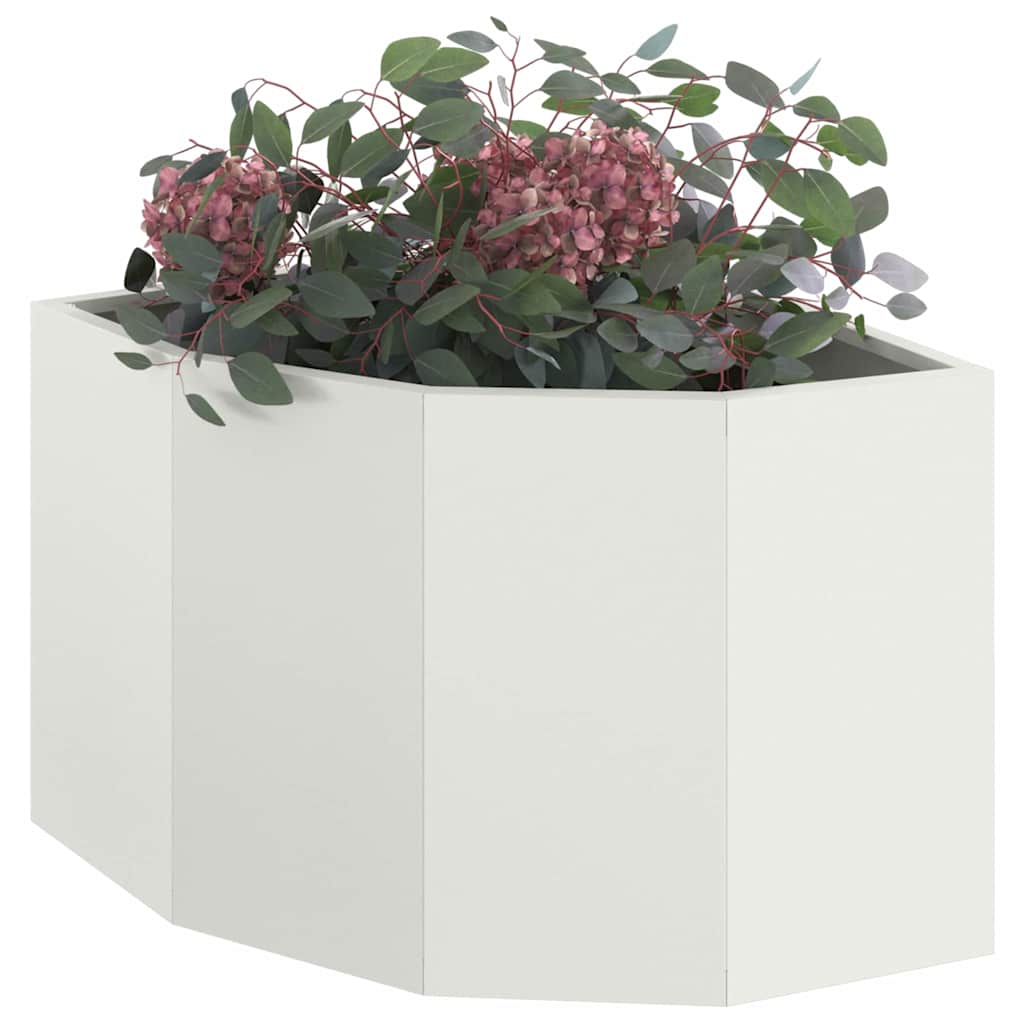 Vidaxl hoek plantbak wit 45 x 45 x 35 cm staal