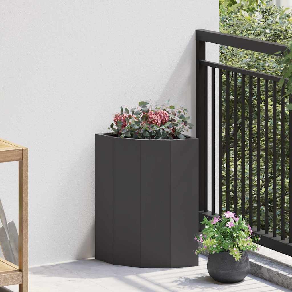 Vidaxl hoek plantbak zwart 30 x 30 x 50 cm staal