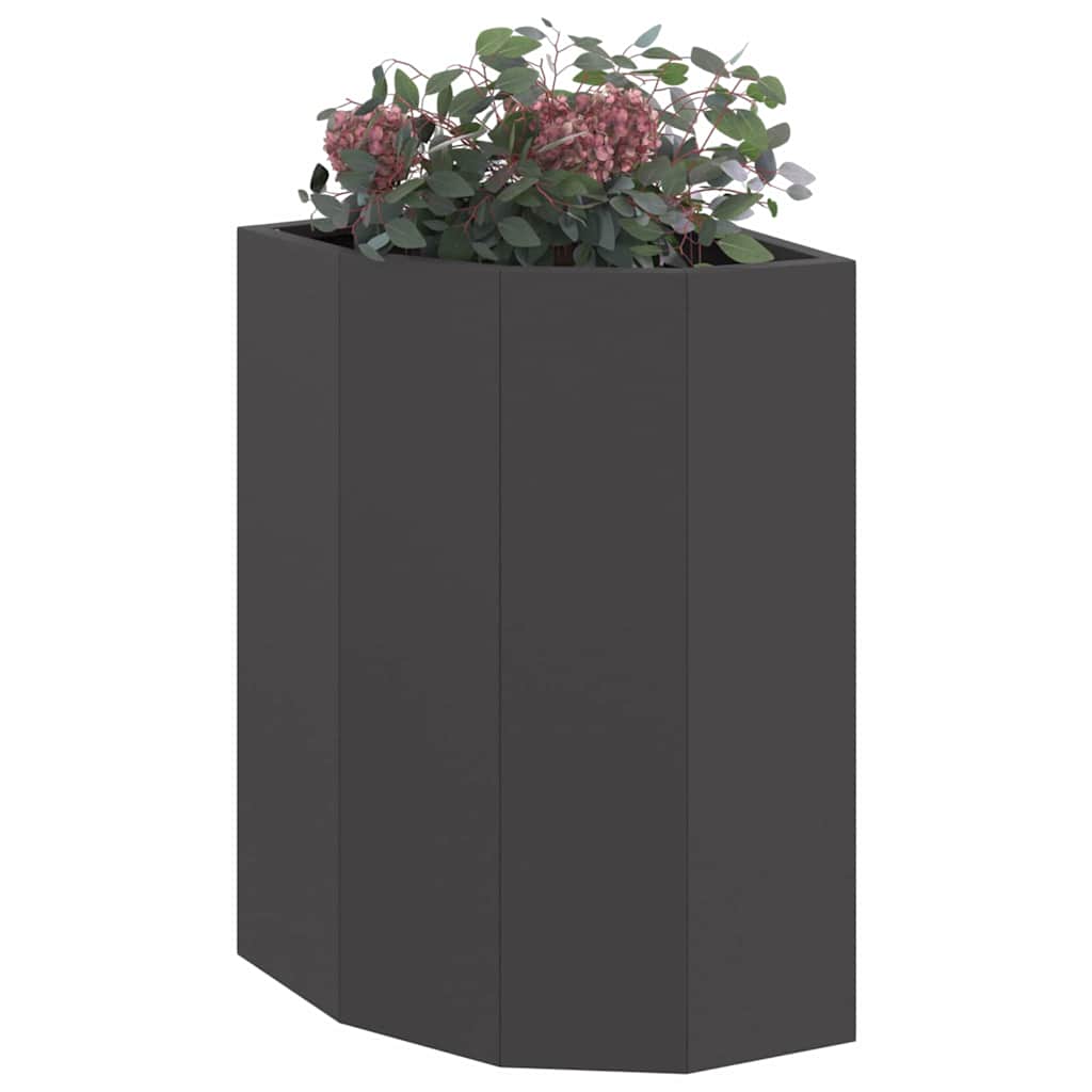 Vidaxl hoek plantbak zwart 30 x 30 x 50 cm staal