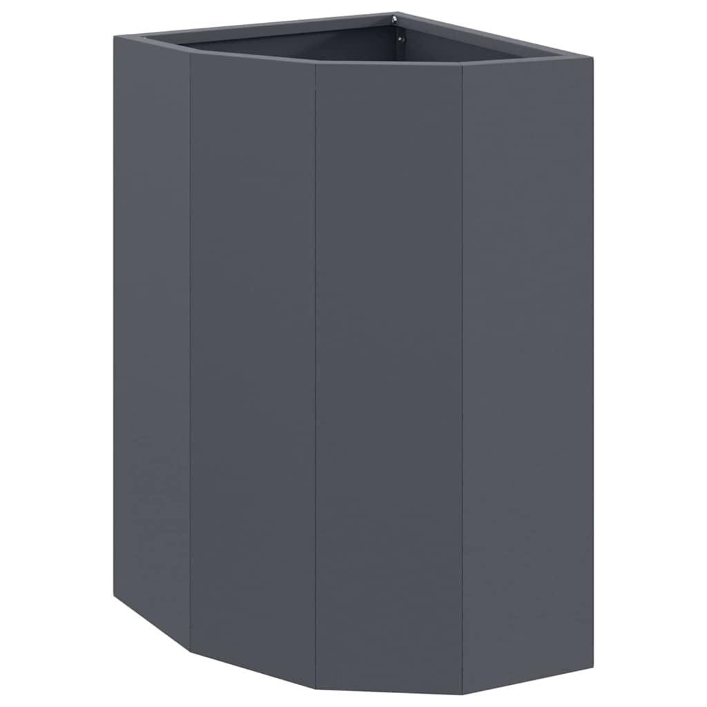 Vidaxl hoek plantbak antraciet 30 x 30 x 50 cm staal