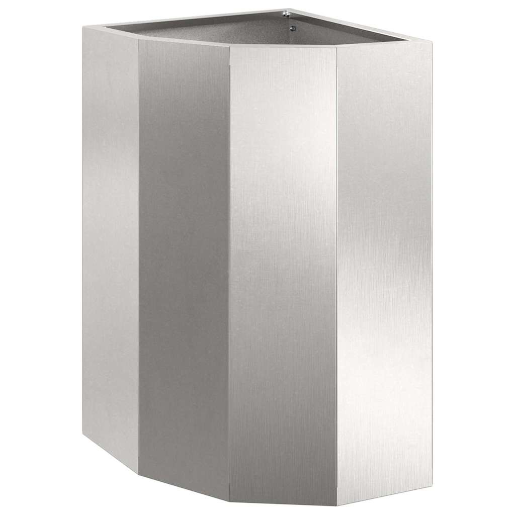 Vidaxl hoek plantbak zilver 30 x 30 x 50 cm roestvrij staal