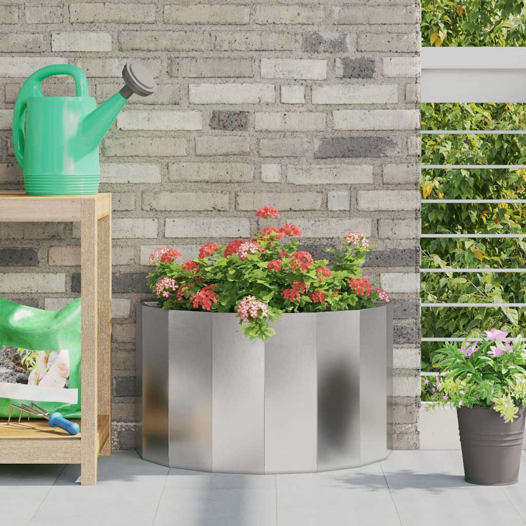 Vidaxl plantenbak zilver 60 x 30 x 35 cm roestvrij staal