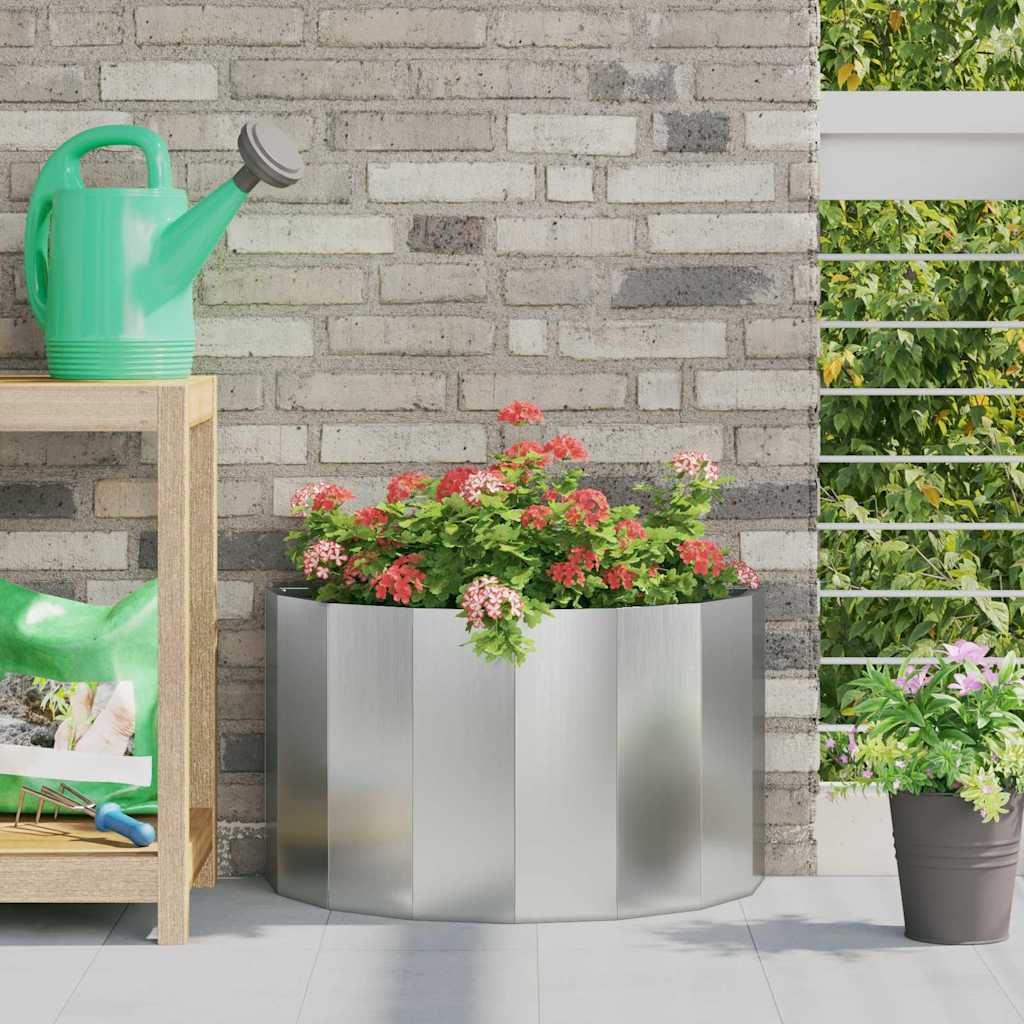 Vidaxl plantenbak zilver 60 x 30 x 35 cm gegalvaniseerd staal