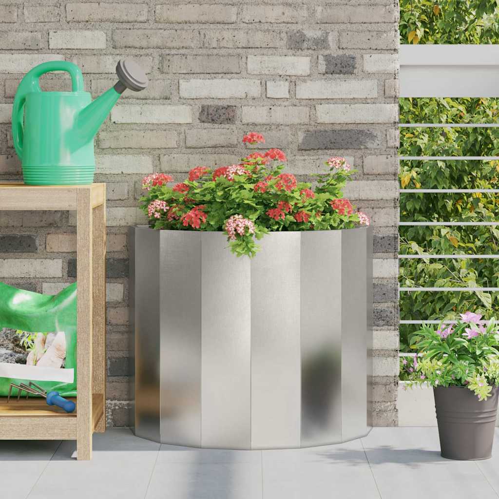 Vidaxl plantenbak zilver 60 x 30 x 50 cm roestvrij staal