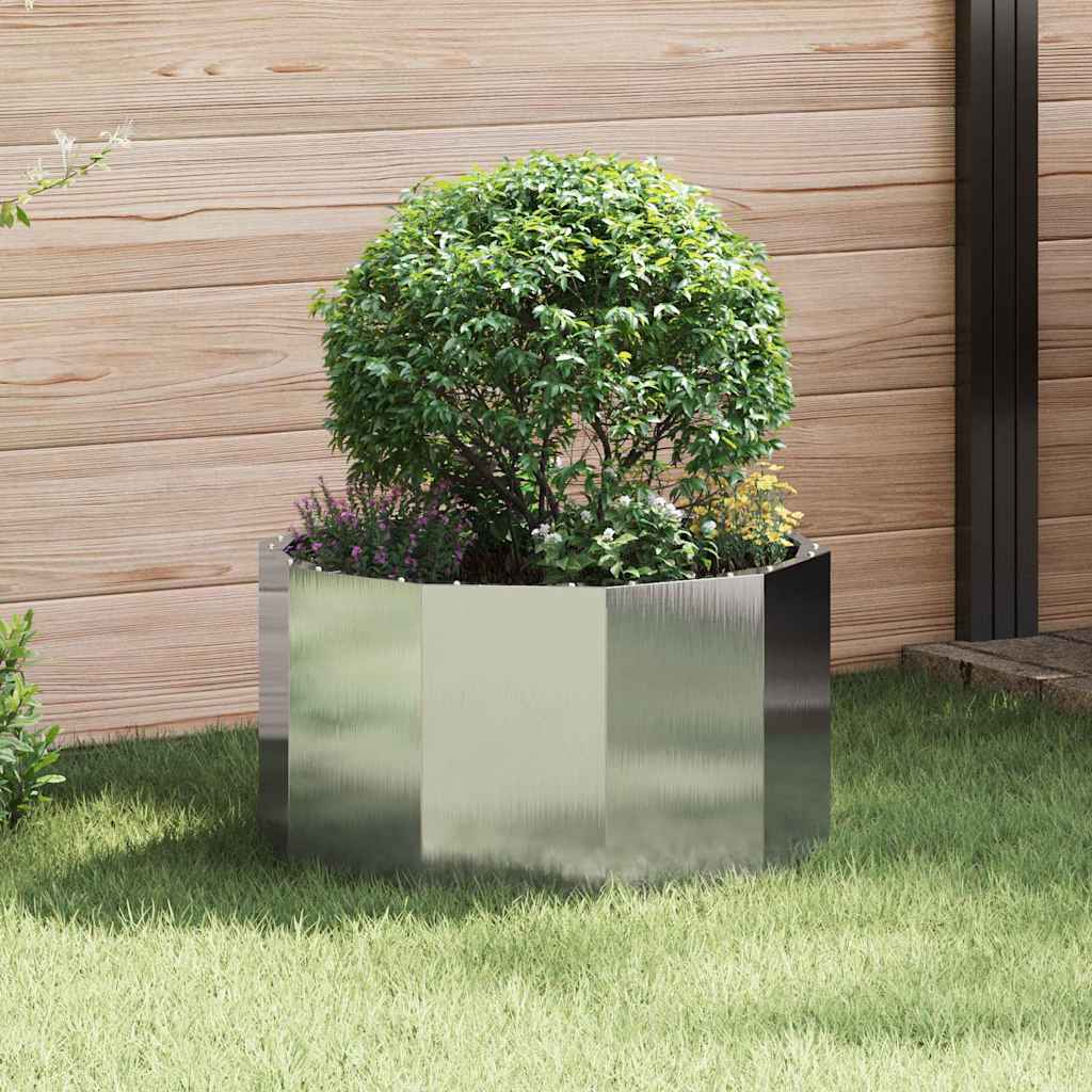 Vidaxl plantenbak zilver 60 x 60 x 35 cm roestvrij staal