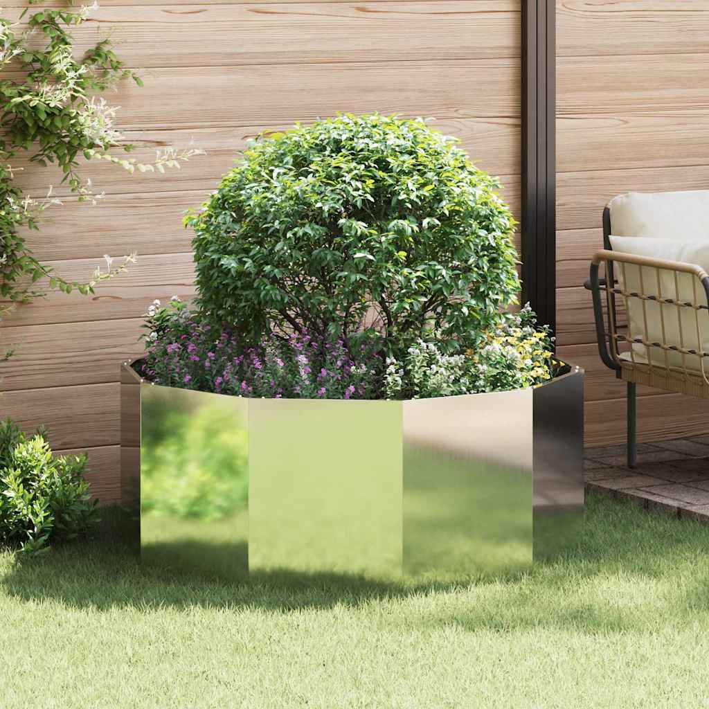 Vidaxl plantenbak zilver 120 x 120 x 50 cm gegalvaniseerd staal