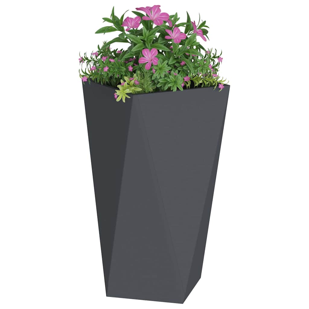 Vidaxl plantenbak antraciet 40 x 40 x 75 cm staal