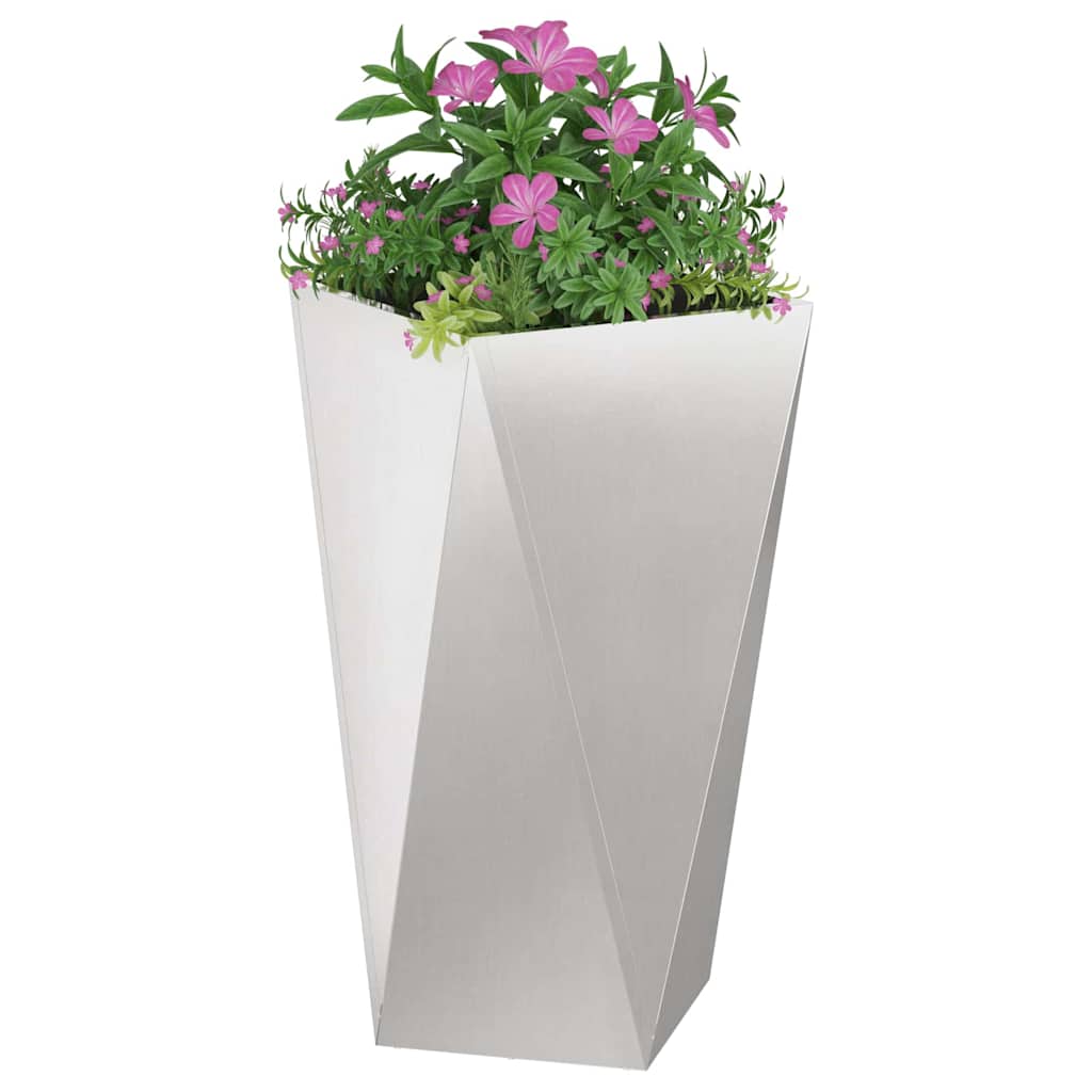 Vidaxl plantenbak 2 pcs zilver 40 x 40 x 75 cm roestvrij staal