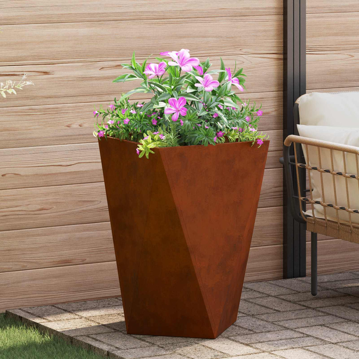 Vidaxl plantenbak roestig 50 x 50 x 75 cm cortenstaal