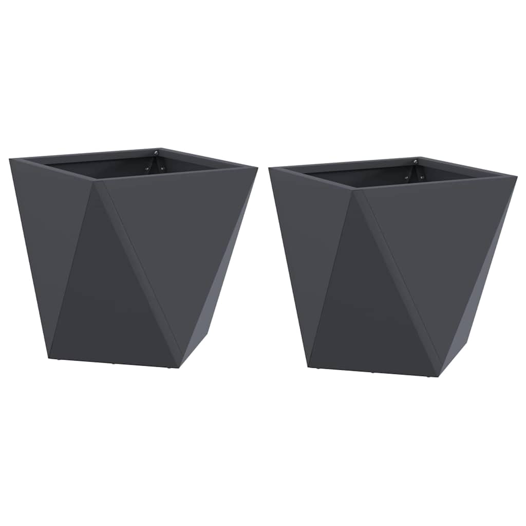 Vidaxl plantenbak 2 pcs antraciet 30 x 30 x 30 cm staal