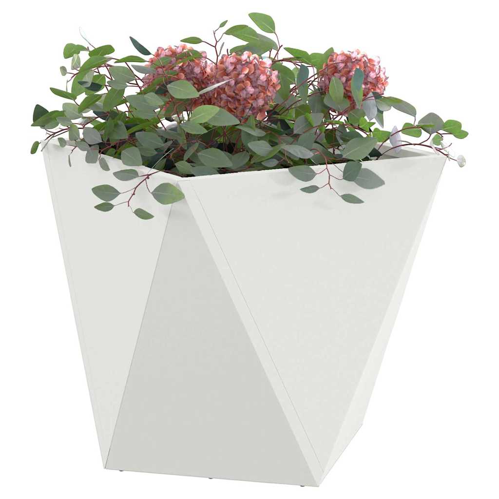 Vidaxl plantenbak 2 pcs wit 40 x 40 x 40 cm staal
