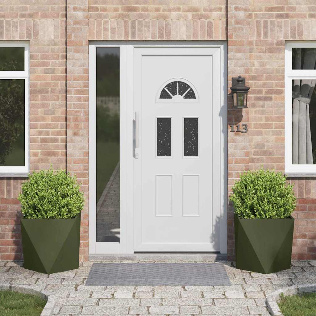 Vidaxl plantenbak 2 pcs olijf groen 50 x 50 x 50 cm staal