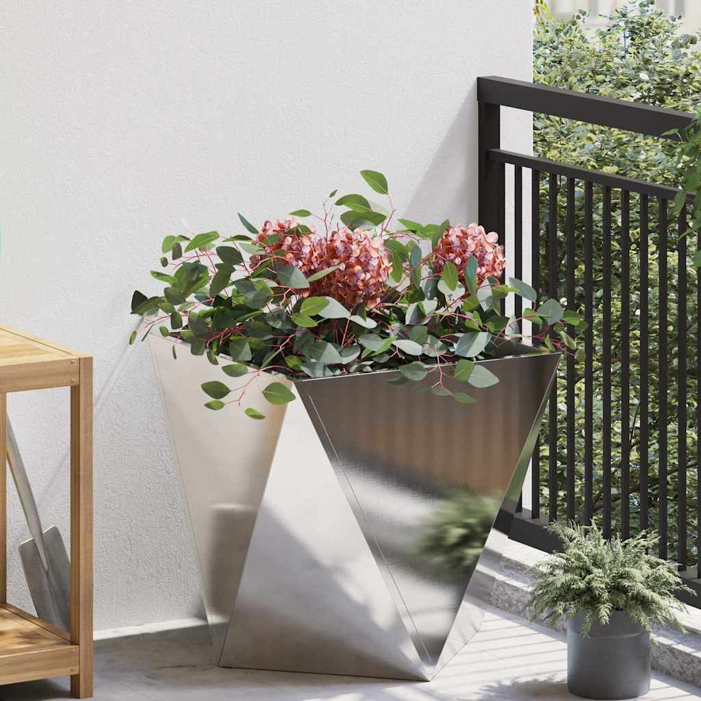 Vidaxl plantenbak zilver 50 x 50 x 50 cm roestvrij staal