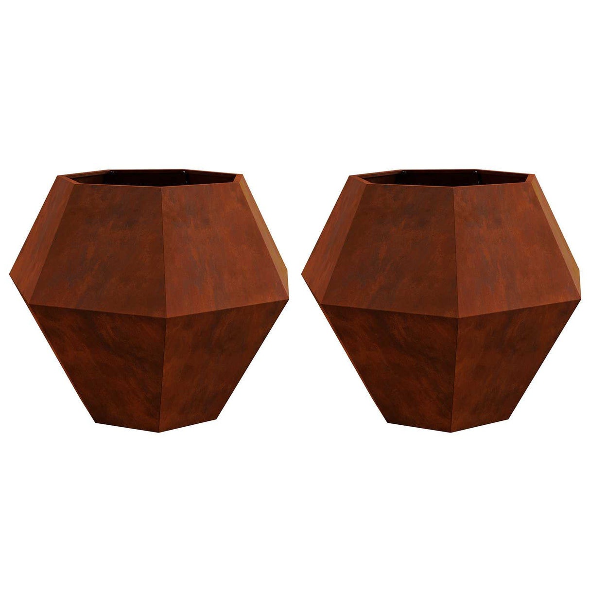 Vidaxl plantenbak 2 pcs roestig 100 x 100 x 80 cm cortenstaal