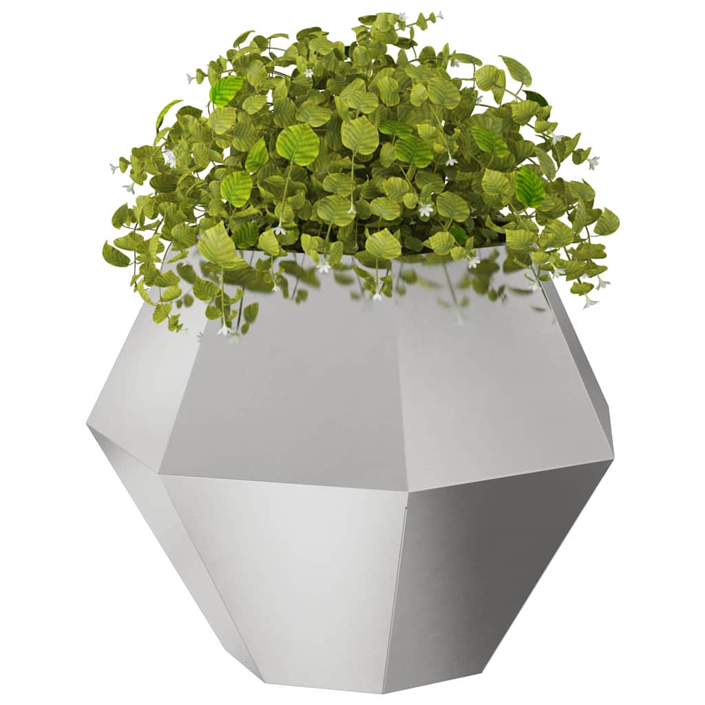 Vidaxl plantenbak 2 pcs zilver 75 x 75 x 60 cm roestvrij staal
