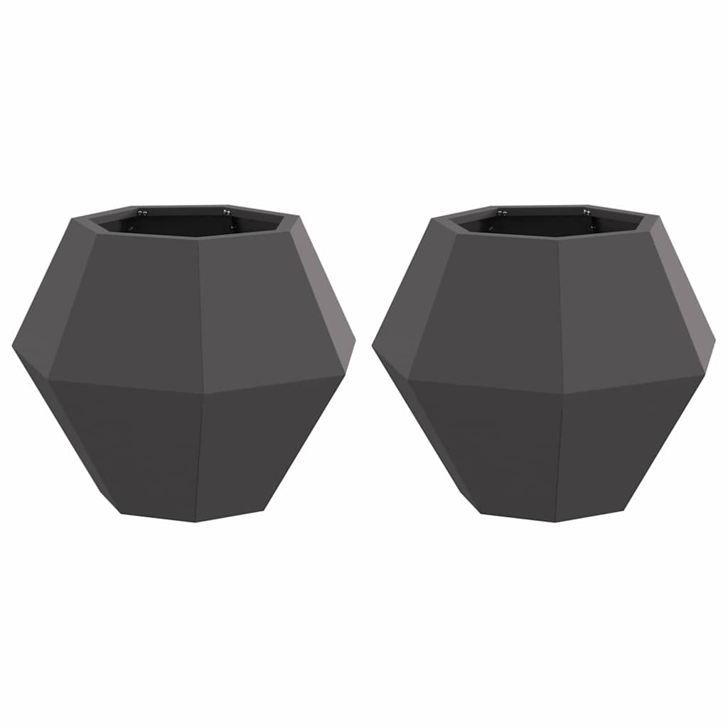 Vidaxl plantenbak 2 pcs zwart 50 x 50 x 40 cm staal