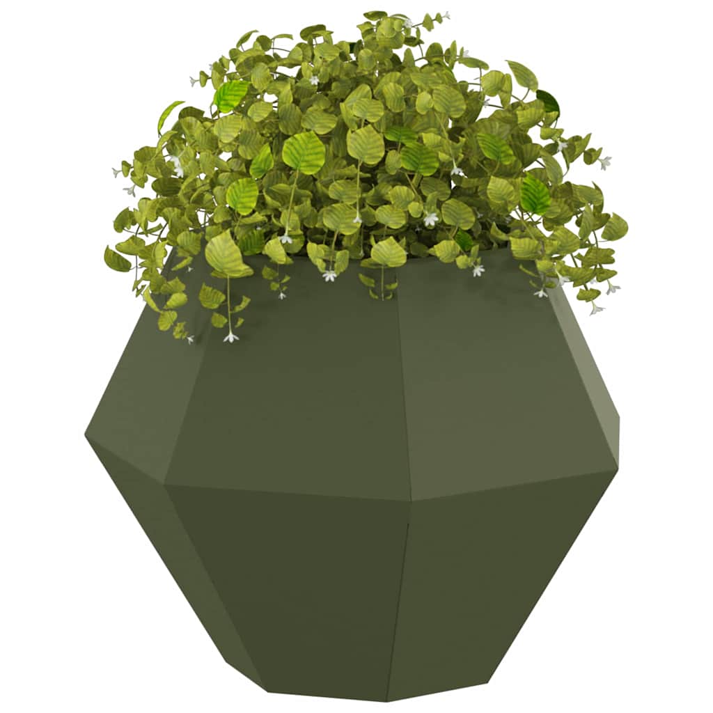 Vidaxl plantenbak 2 pcs olijf groen 50 x 50 x 40 cm staal