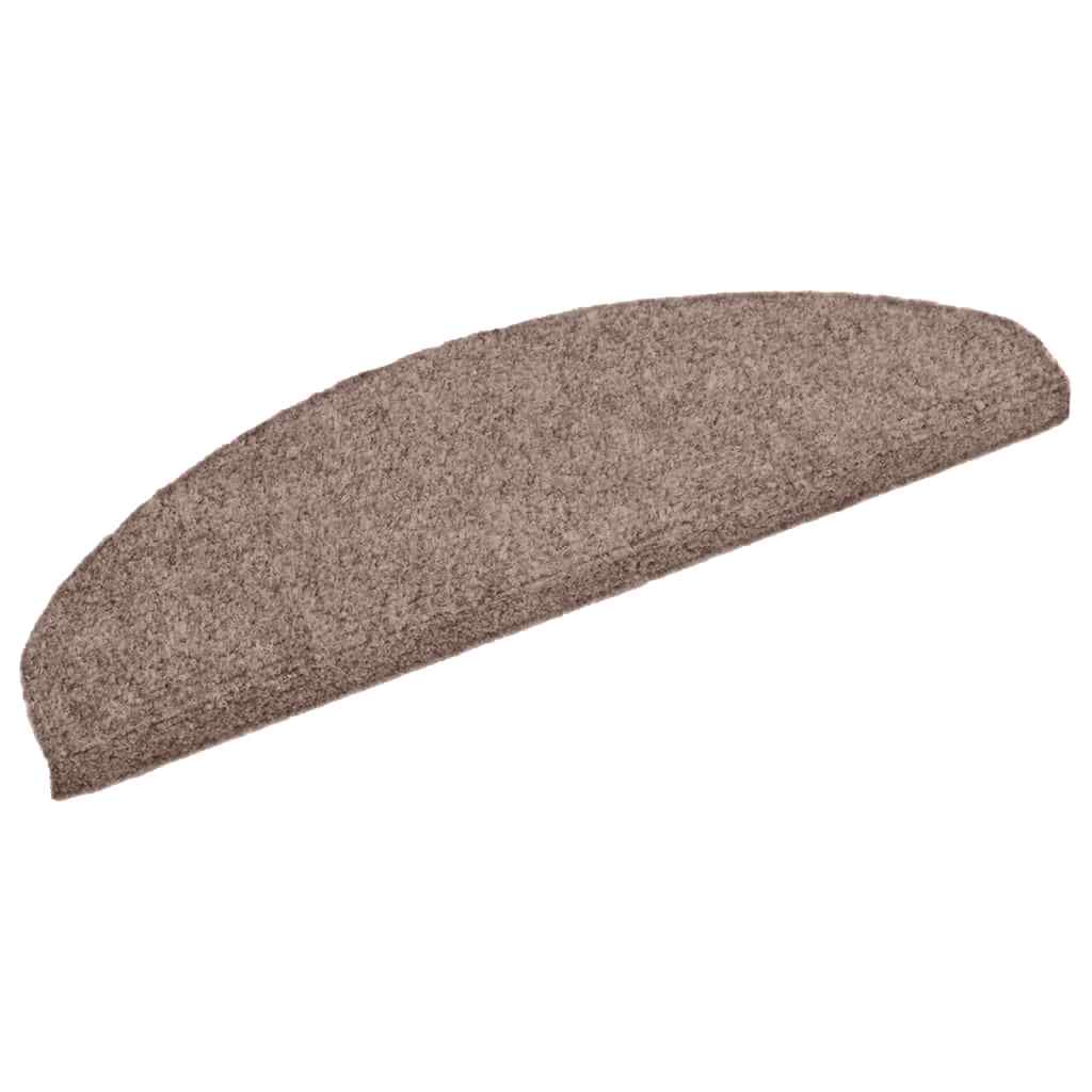 Vidaxl trapmatten zelfklevend 20 stuks 65x21x4 cm lichtbruin halfrond groot