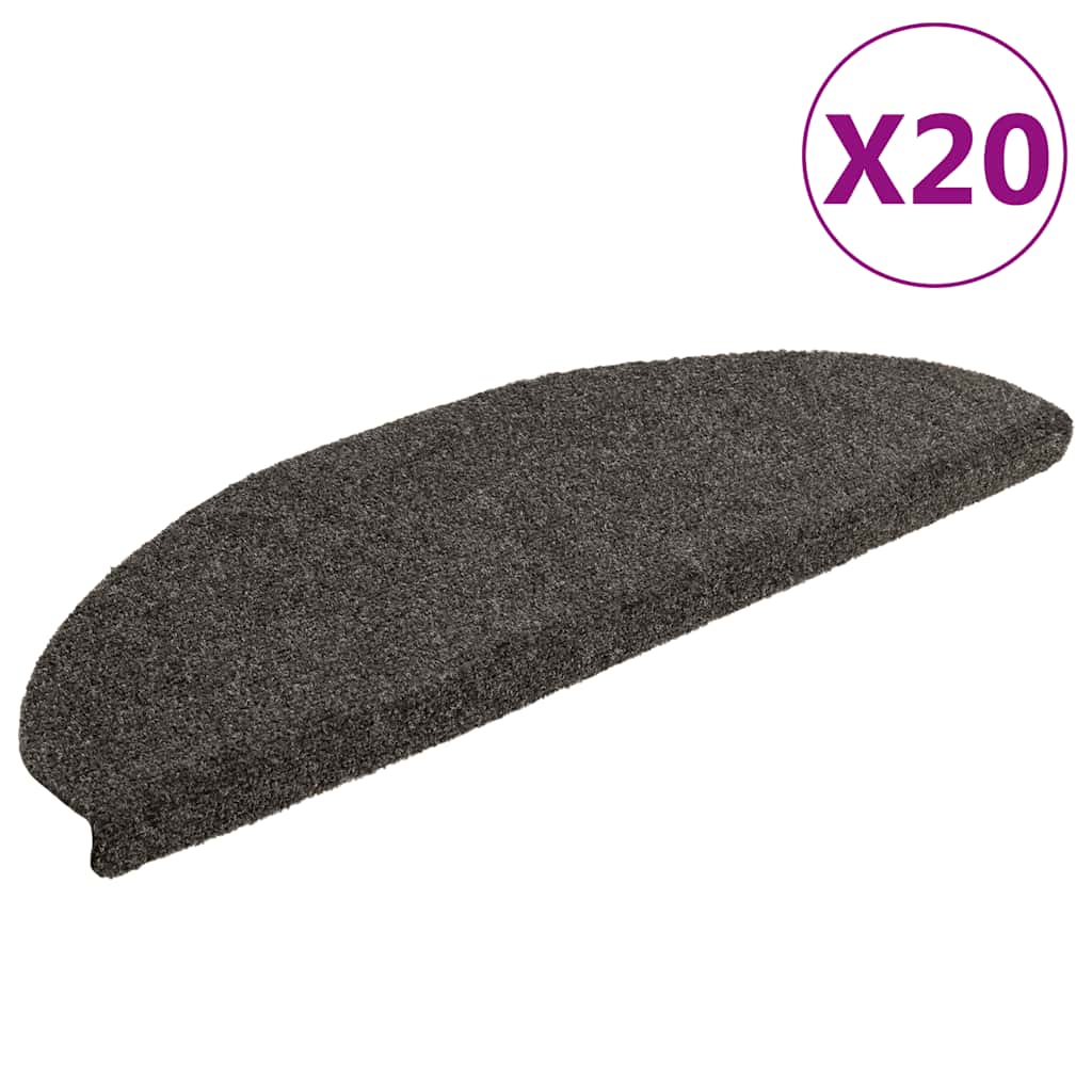 Vidaxl trapmatten zelfklevend 20 st 65x21x4 cm antraciet halfrond groot