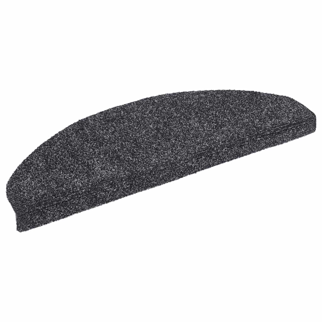 Vidaxl trapmatten zelfklevend 30 stuks 65x21x4 cm donkergrijs halfrond groot