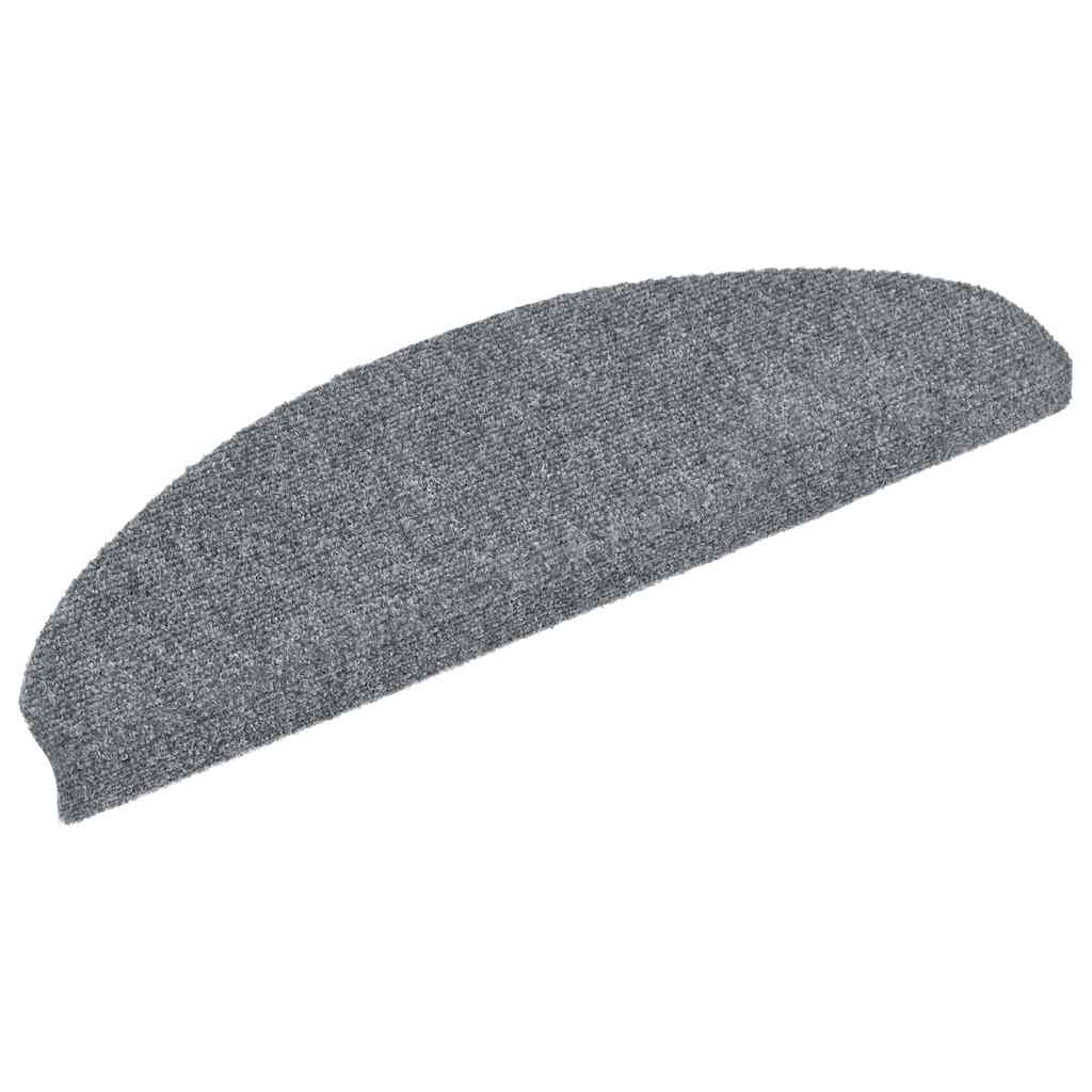 Vidaxl trapmatten zelfklevend 30 stuks 65x21x4 cm lichtgrijs halfrond groot