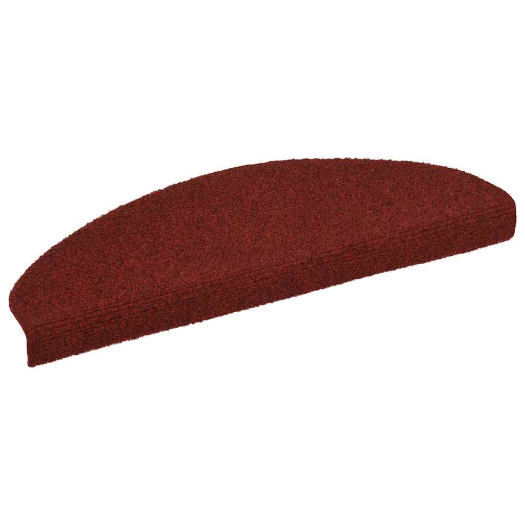 Vidaxl trapmatten zelfklevend 30 stuks 65x21x4 cm bordeaux rood halfrond groot