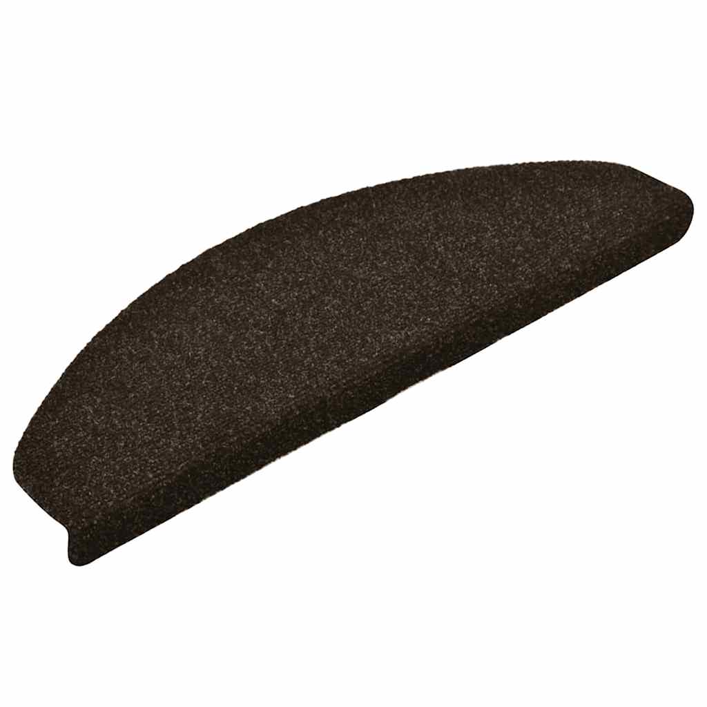 Vidaxl trapmatten zelfklevend 30 stuks 65x21x4 cm donkerbruin halfrond groot