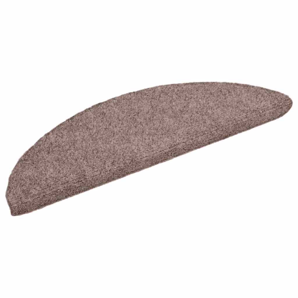 Vidaxl trapmatten zelfklevend 20 stuks 56x17x3 cm lichtbruin halfrond