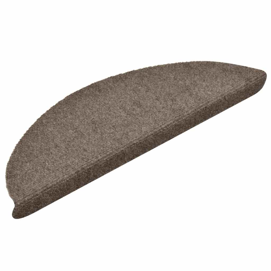 Vidaxl trapmatten zelfklevend 30 stuks 56x17x3 cm beige halfrond