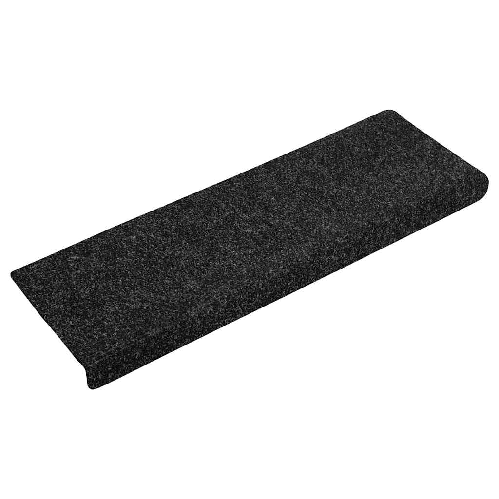Vidaxl trapmatten zelfklevend 30 stuks 65x21x4 cm zwart rechthoekige rand