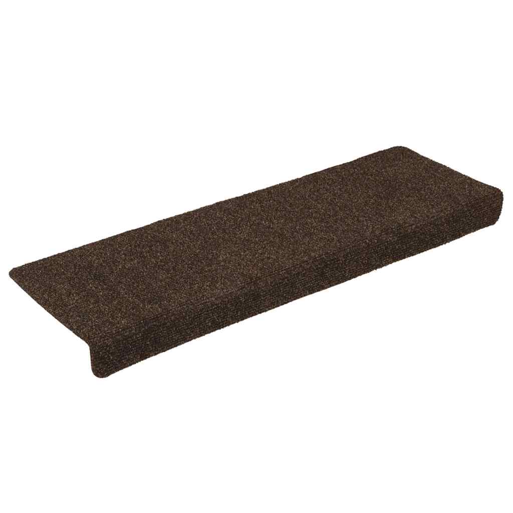Vidaxl trapmatten zelfklevend 30 stuks 65x21x4 cm bruin rechthoekige rand