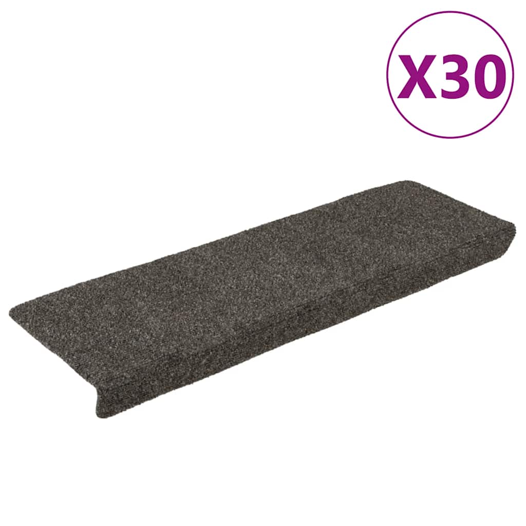 Vidaxl trapmatten zelfklevend 30 stuks 65x21x4 cm antraciet rechthoekige rand