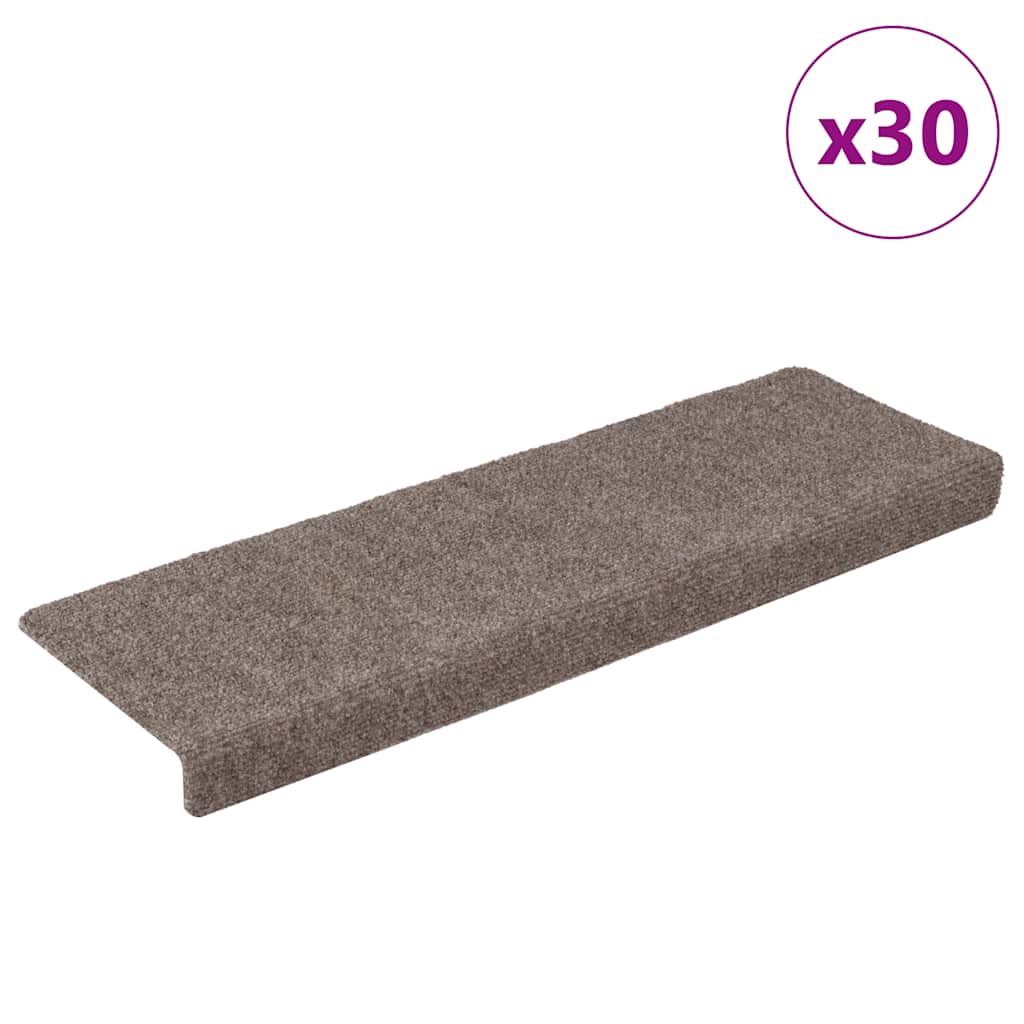 Vidaxl trapmatten zelfklevend 30 stuks 65x21x4 cm beige rechthoekige rand