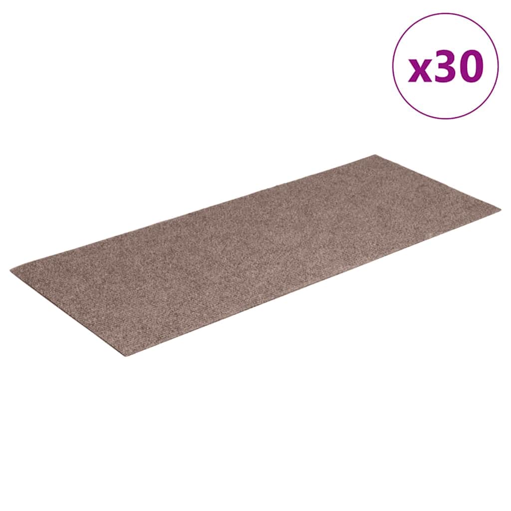 Vidaxl trapmatten zelfklevend 30 stuks 60x25 cm lichtbruin rechthoekig