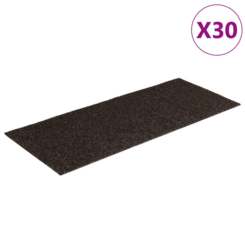 Vidaxl trapmatten zelfklevend 30 stuks 60x25 cm donkerbruin rechthoekig