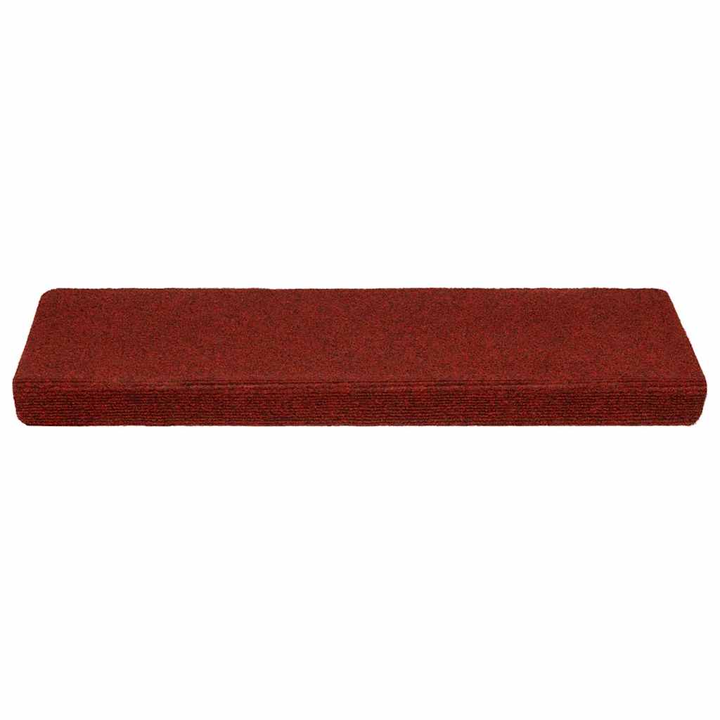 Vidaxl trapmatten zelfklevend 20 stuks 65x21x4 cm bordeaux rood rechthoekige rand
