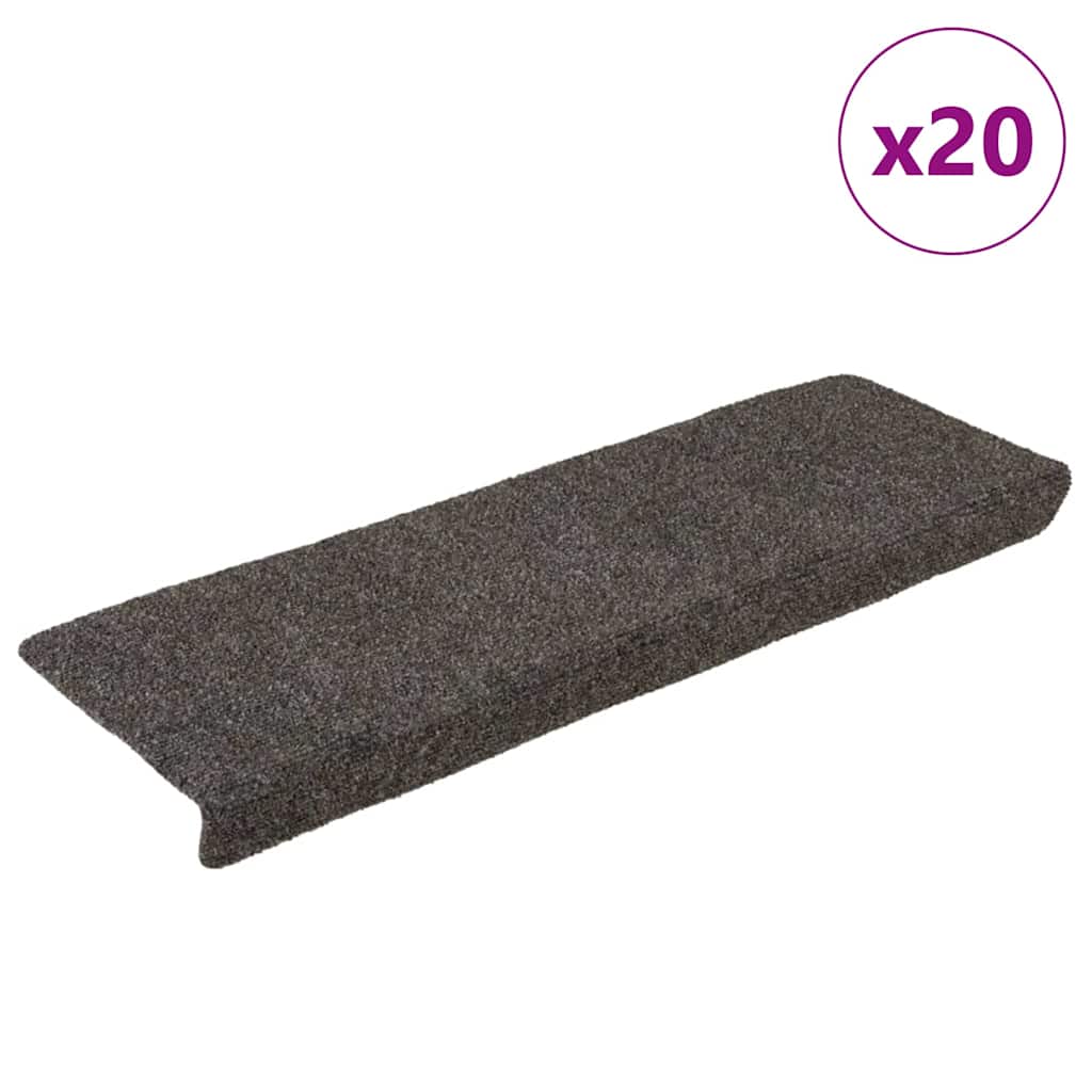Vidaxl trapmatten zelfklevend 20 stuks 65x21x4 cm antraciet rechthoekige rand